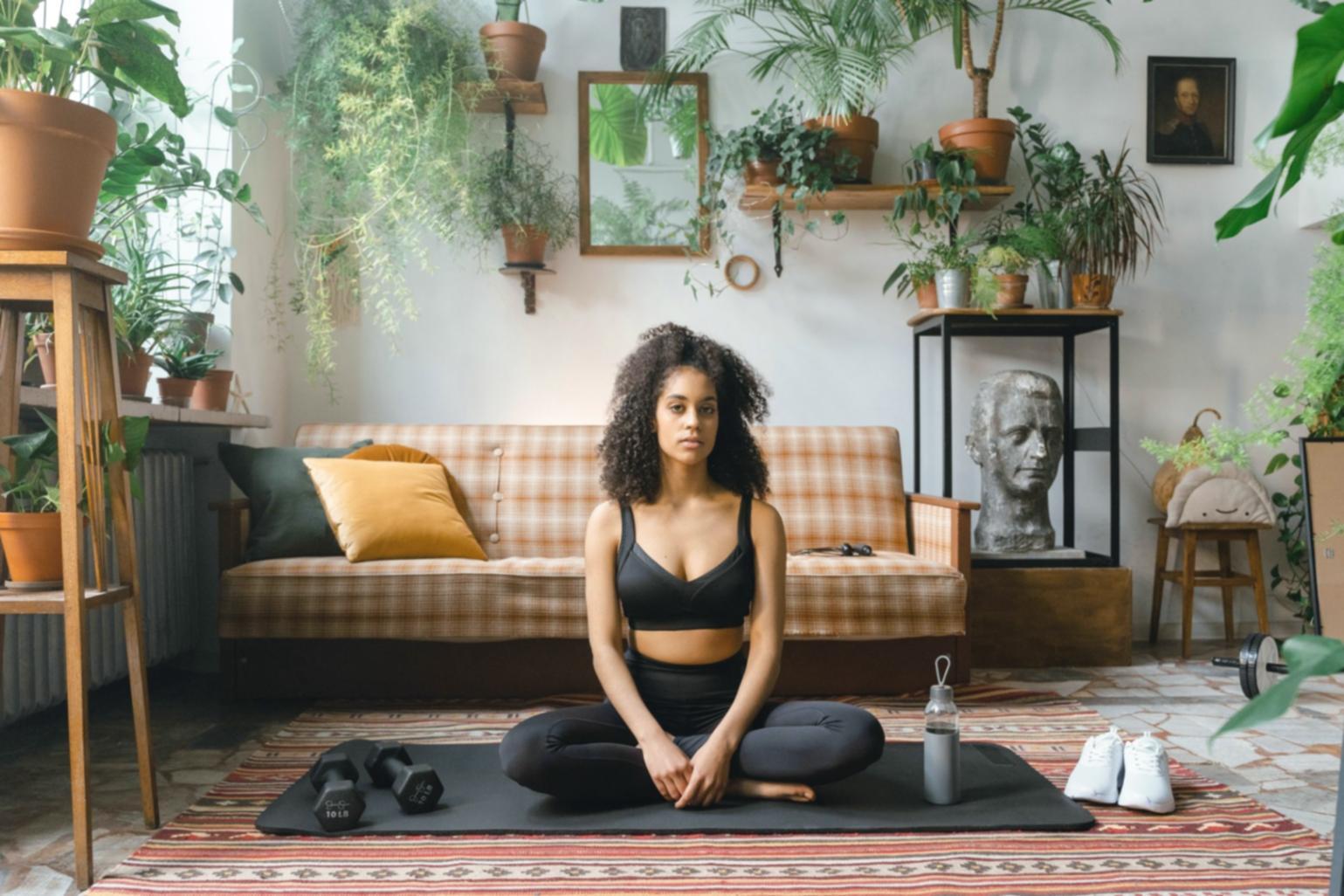 Detailed view of yoga posture alignment and form